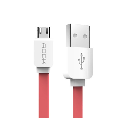 Други USB кабели Micro usb кабел тип лента оригинален ROCK Rappid Charge 1m 2.1A червен
